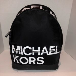 NWOT Michael Kors Black Backpack Spell Out